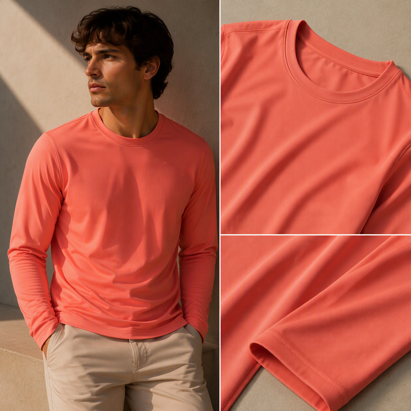Tech Long Sleeve -  Electric Coral